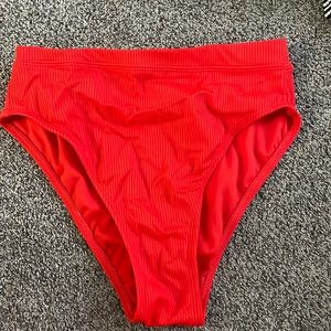 Orange/red high waist bikini bottoms